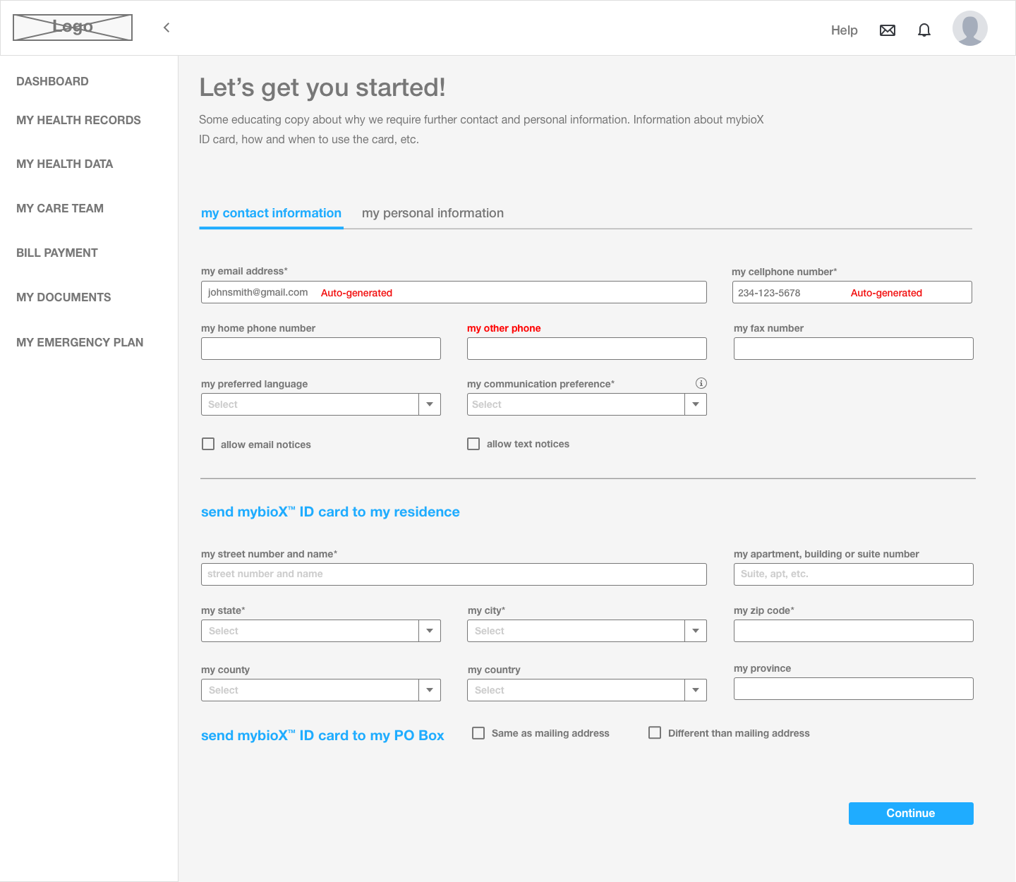 Dashboard — Account Setup