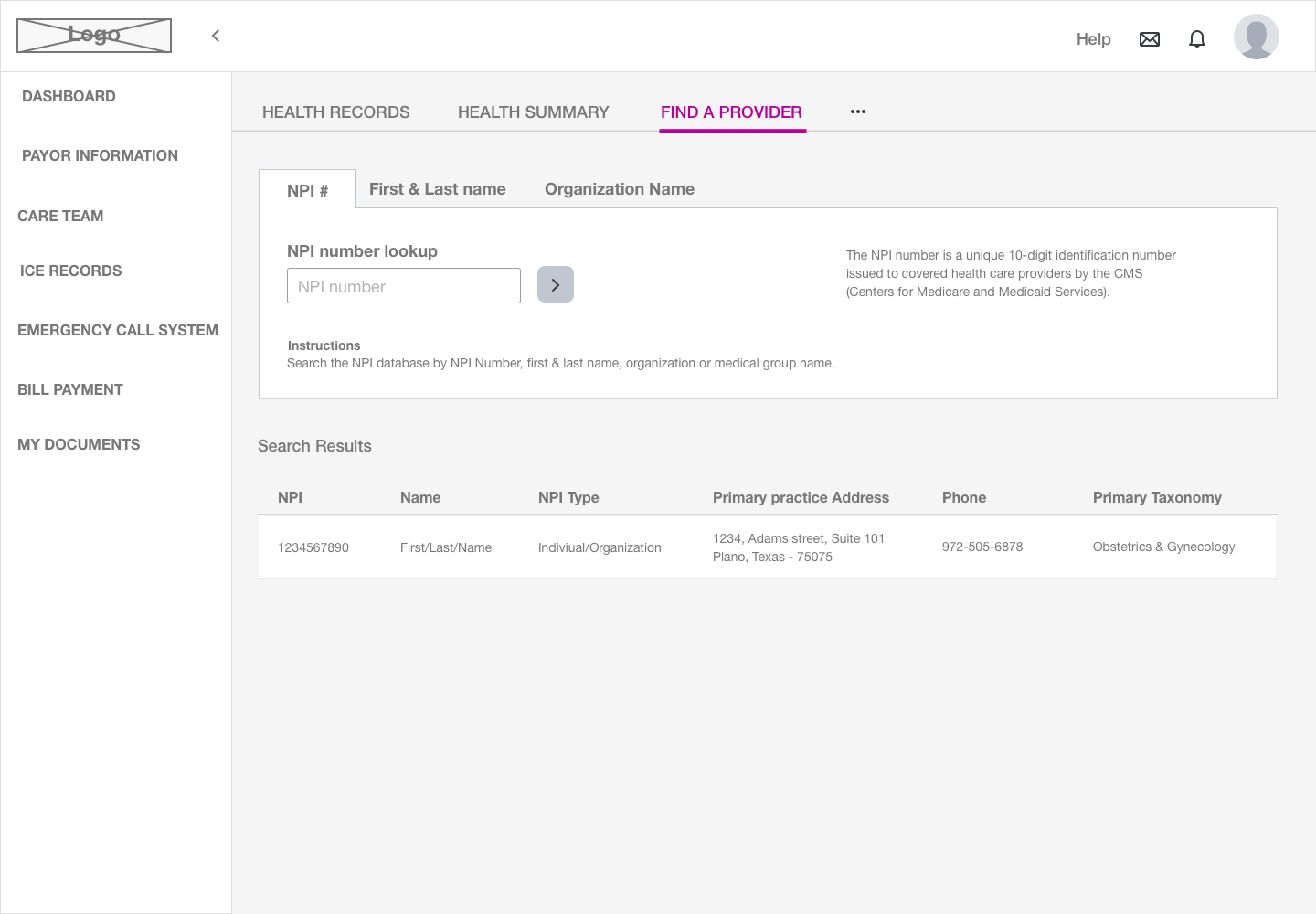 Find a Provider — NPI Search